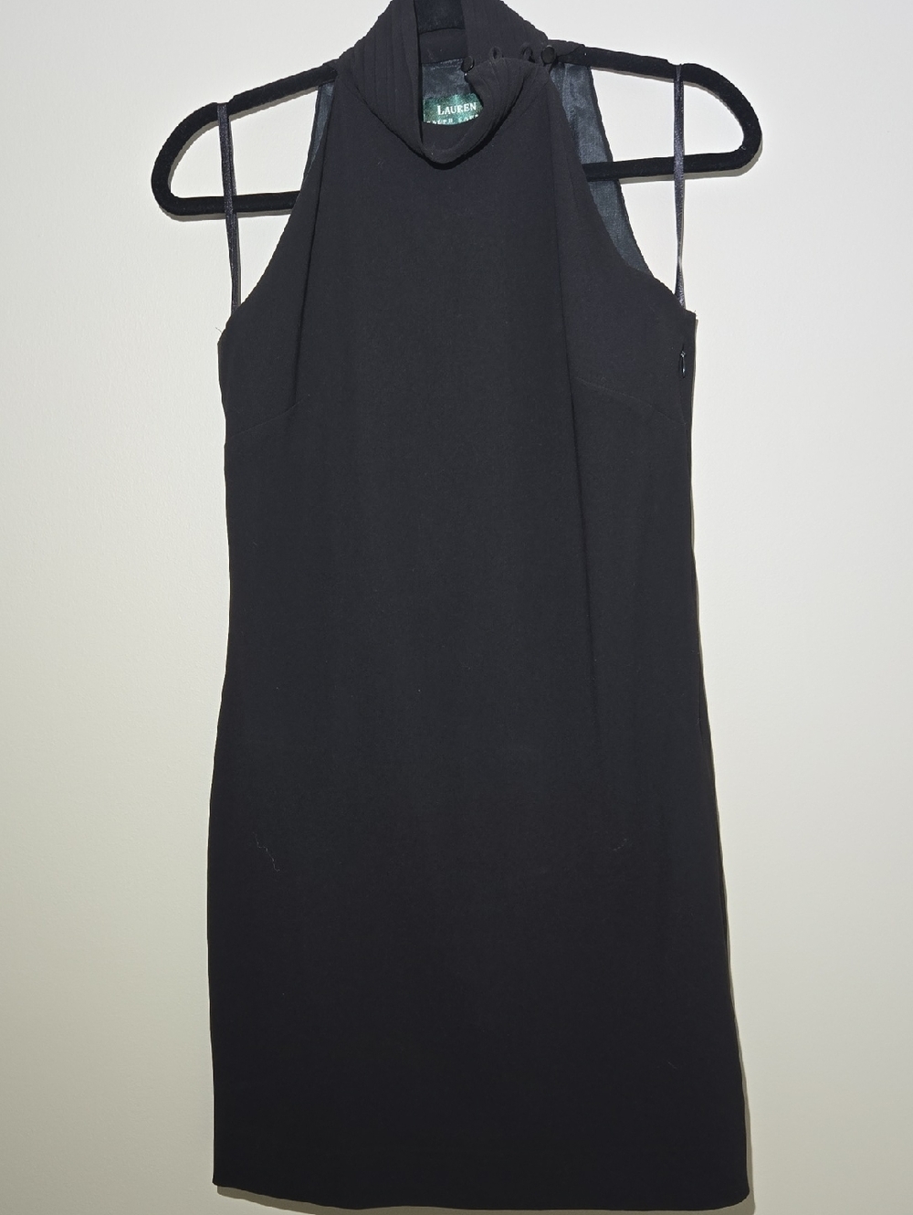 Lauren Ralph Lauren Black High-Neck Sleeveless Mini Dress